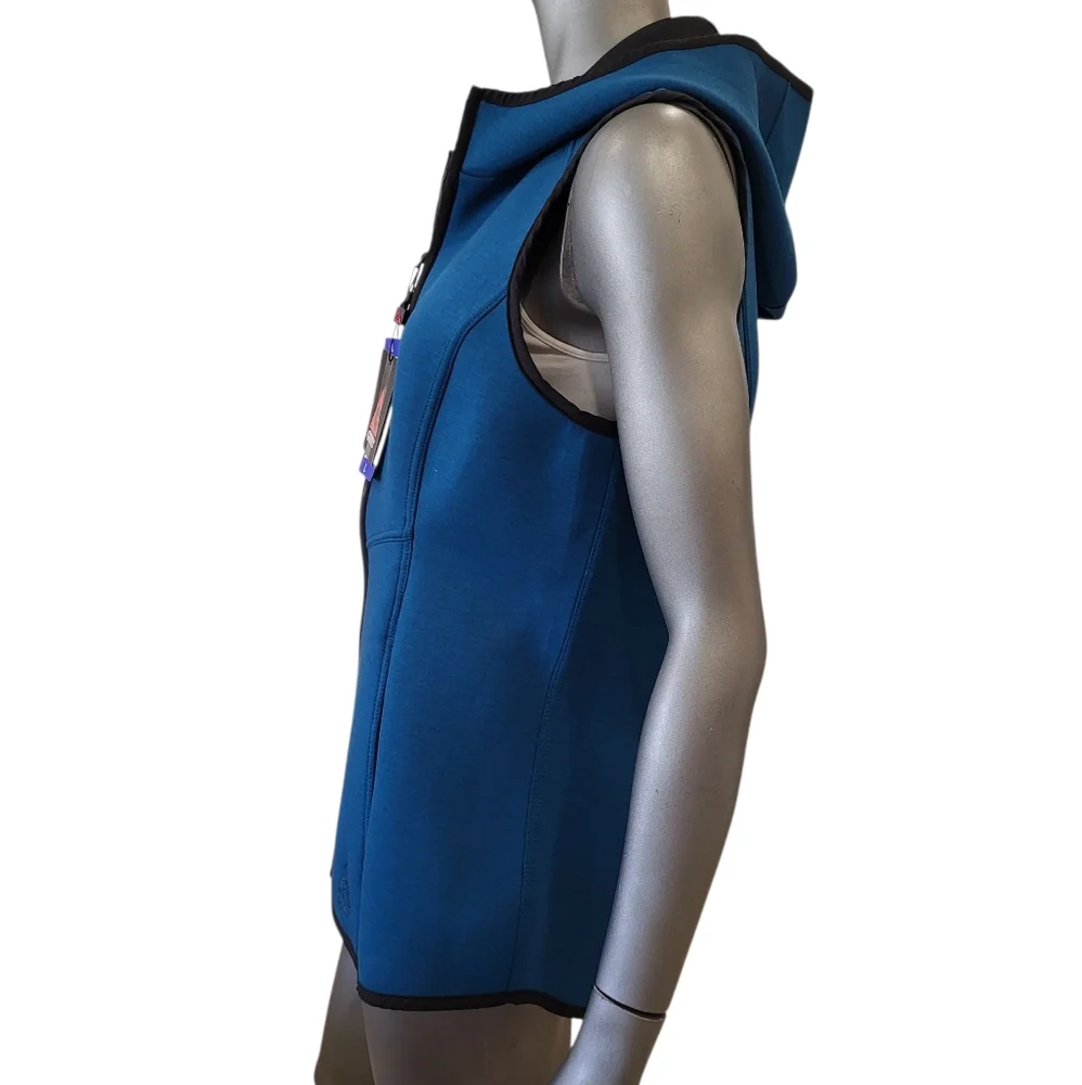 NWT B14.  Gerry Turquoise Blue Hooded Stretchy Vest - Size Large